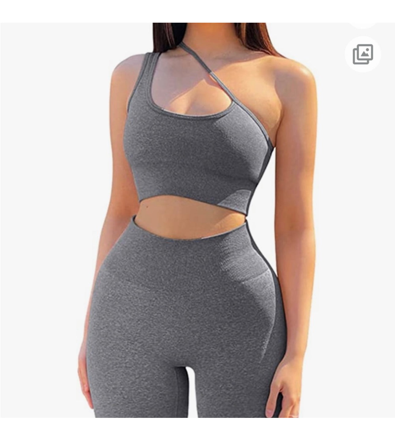 One shoulder sport set (Gray)